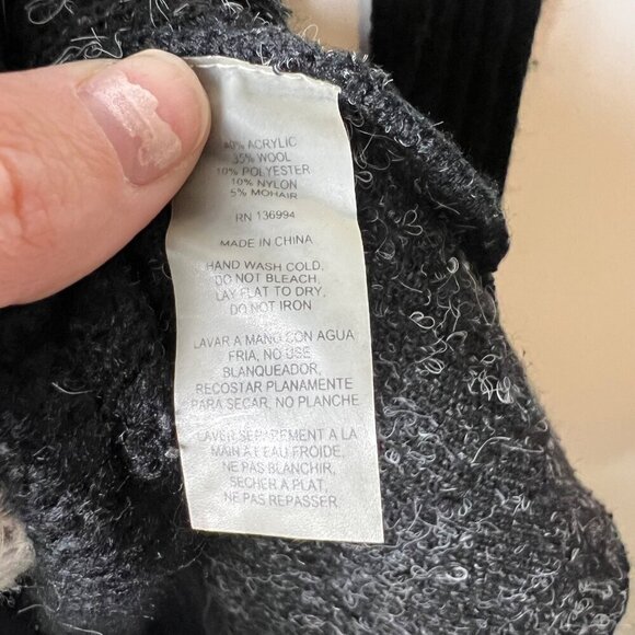 Sioni artsy color block long wool cardigan collared women’s size medium - Picture 6 of 9